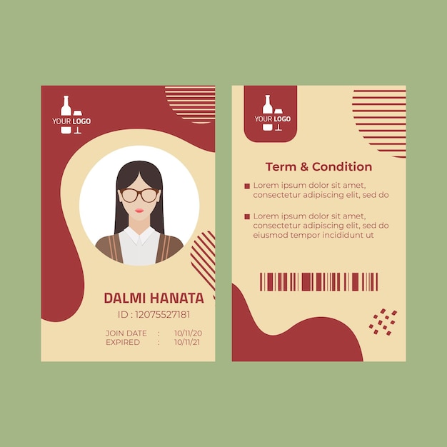 Free Vector wine id card template