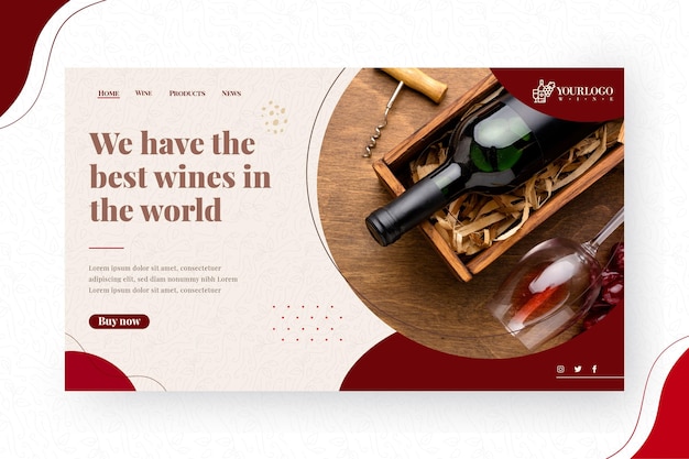 Wine landing page template