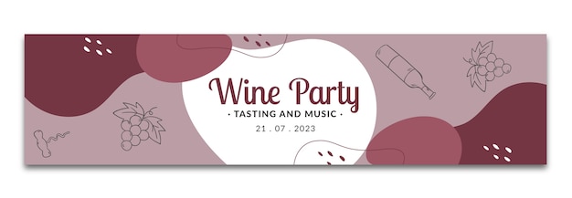 Wine party hand drawn twitch banner