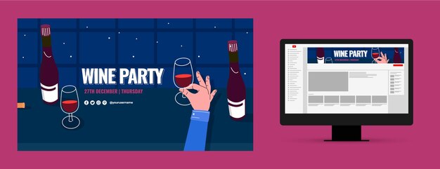 Wine party youtube channel art