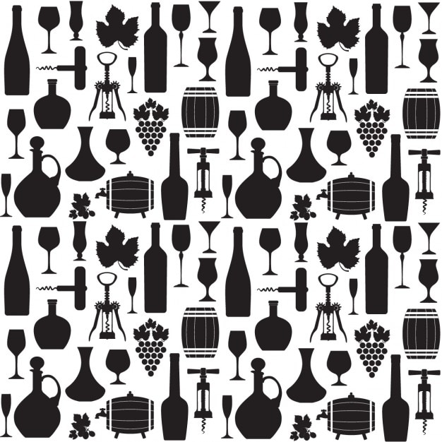 Wine pattern in black and white