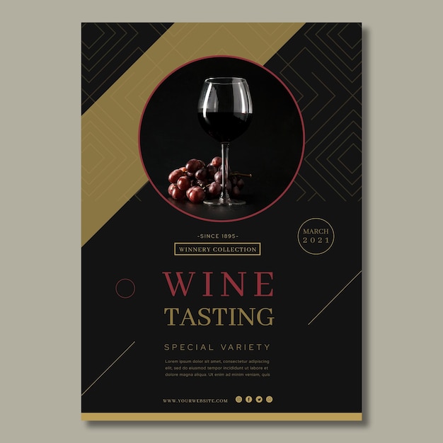 Free Vector wine tasting ad poster template