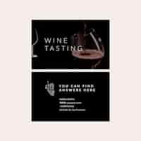 Free vector wine tasting horizontal business card template