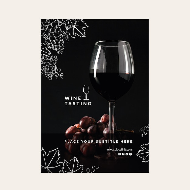 Free Vector wine tasting template poster