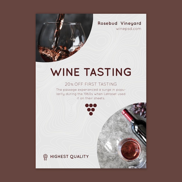 Free Vector wine tasting vertical flyer