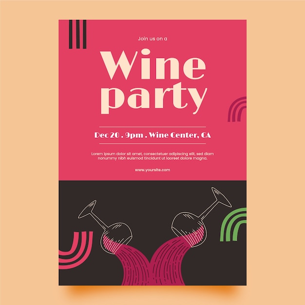 Wine tasting and vineyard invitation template