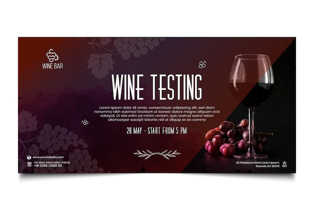 Wine testing banner template