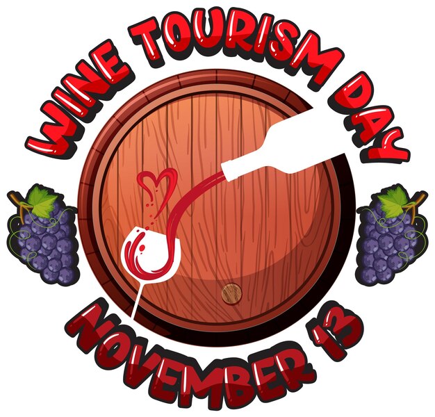 Wine Tourism Day Font Logo Design