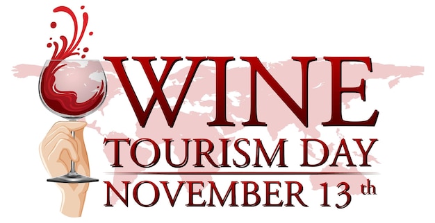 Free Vector wine tourism day poster template