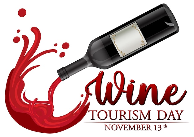 Free Vector wine tourism day poster template