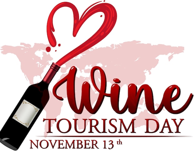 Free vector wine tourism day poster template