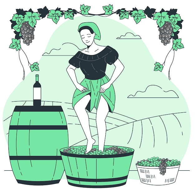 Free Vector wine traditional production concept illustration