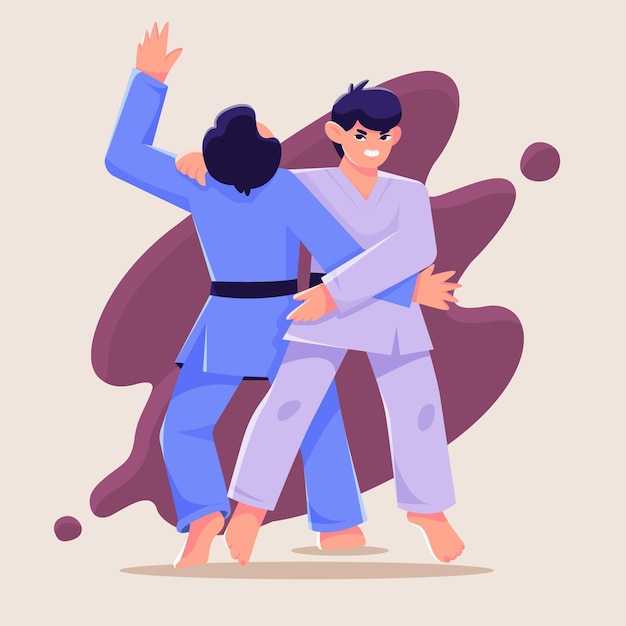 Free vector winning and losing jiu-jitsu fight