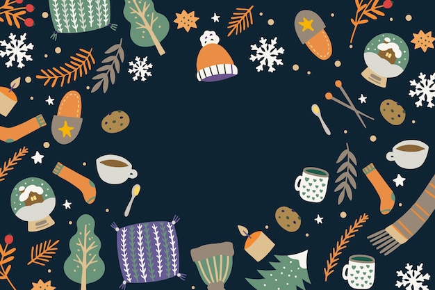 Winter background in flat design