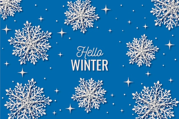 Winter background in paper style