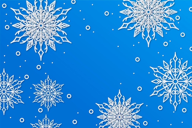 Free Vector winter background in paper style