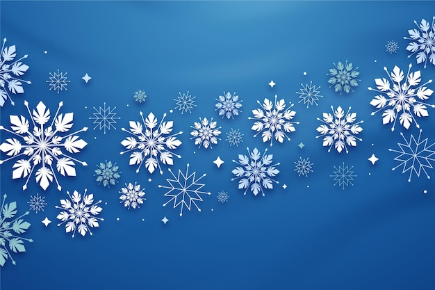 Winter background in paper style