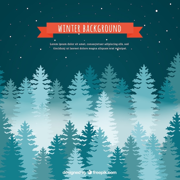 Free Vector winter background with a forest