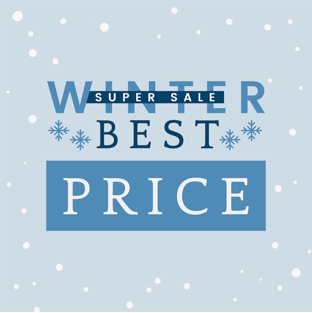 Free Vector winter best price super sale vector