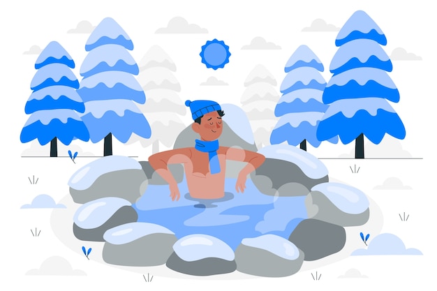 Free Vector winter camping concept illustration