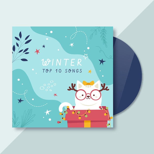 Winter cd cover template illustrated