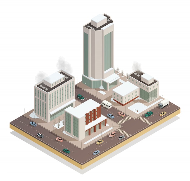 Winter  City Center Isometric  