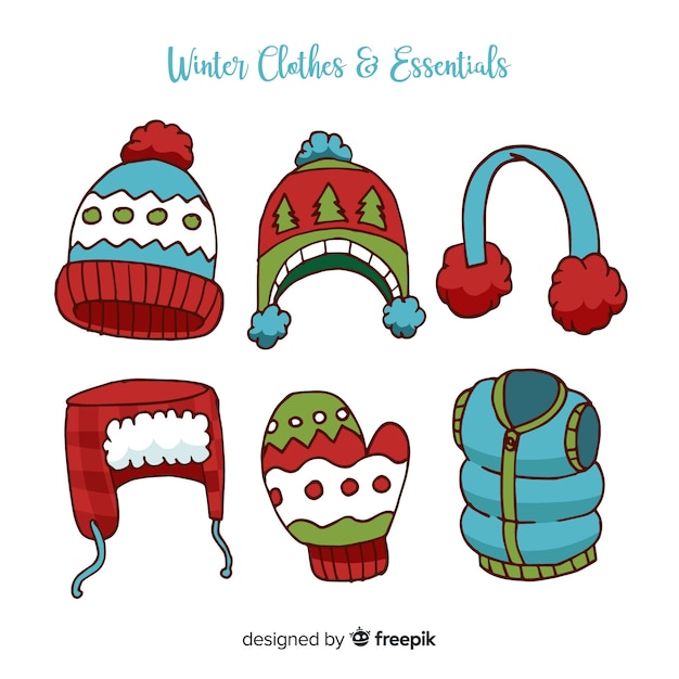 Free Vector winter clothes and essentials collection