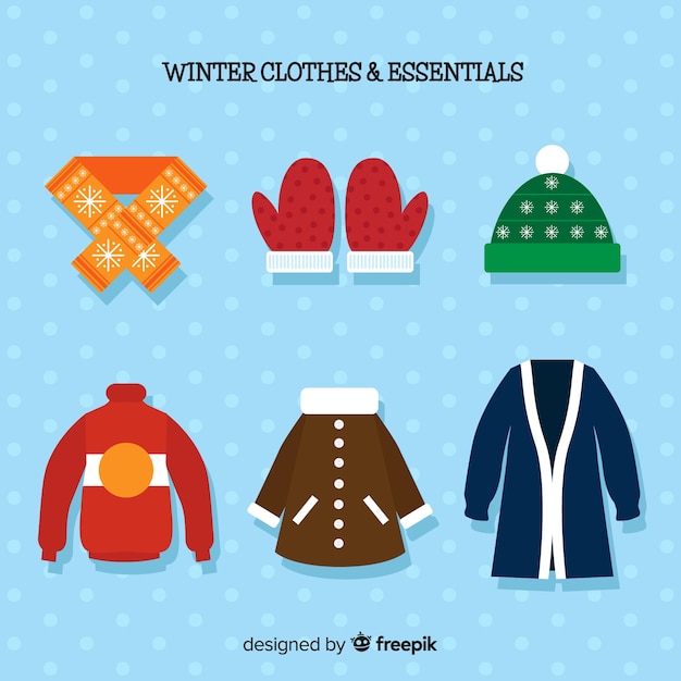 Free vector winter clothes & essentials