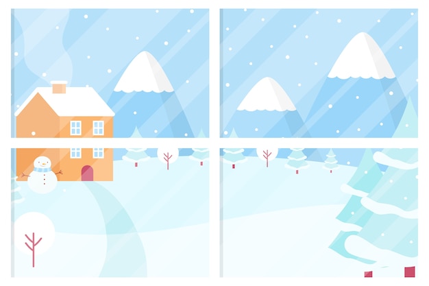 Free Vector winter concept in flat design