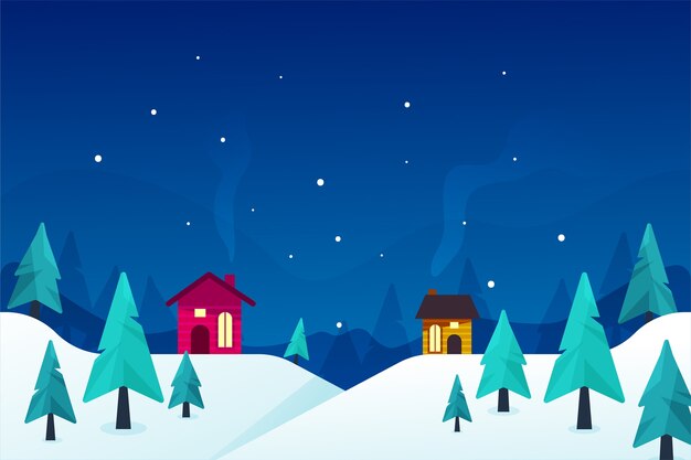 Winter concept in flat design