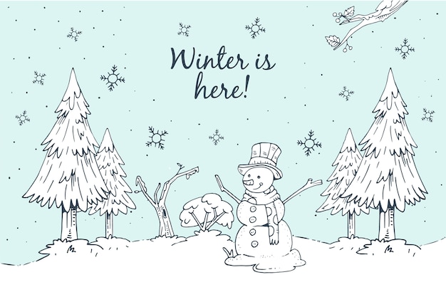 Free Vector winter concept in hand drawn