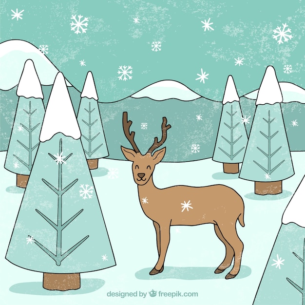 Free Vector winter design with deer