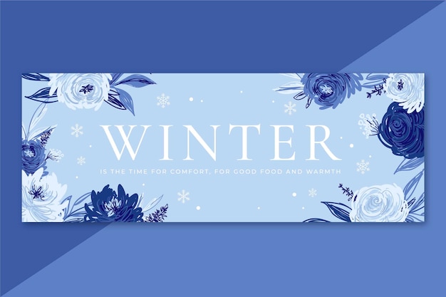 Winter facebook cover with flowers