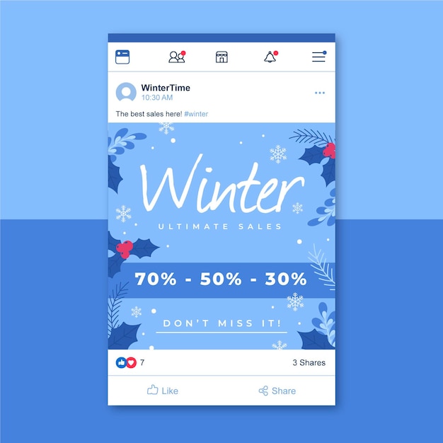 Winter facebook post template