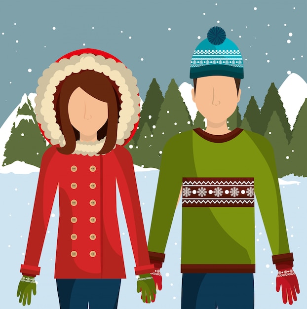 Free Vector winter fashion wear and accesories 