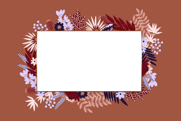 Free Vector winter flowers with empty banner