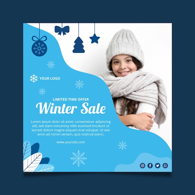 Winter flyer template