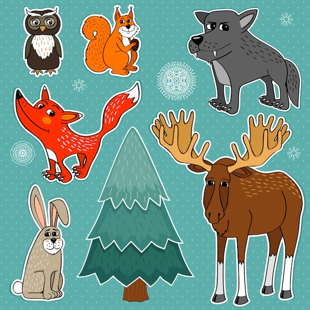 winter forest animals