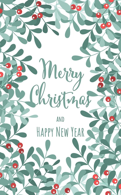 Free vector winter greeting banner with white background merry christmas invitation design card