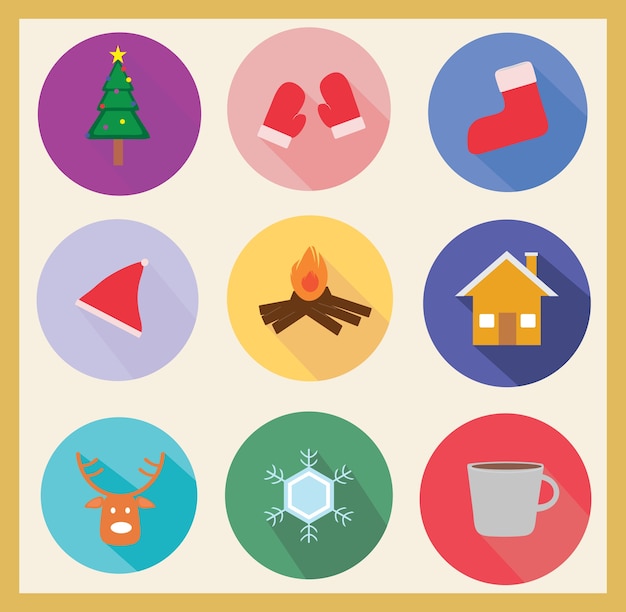 Winter icon set