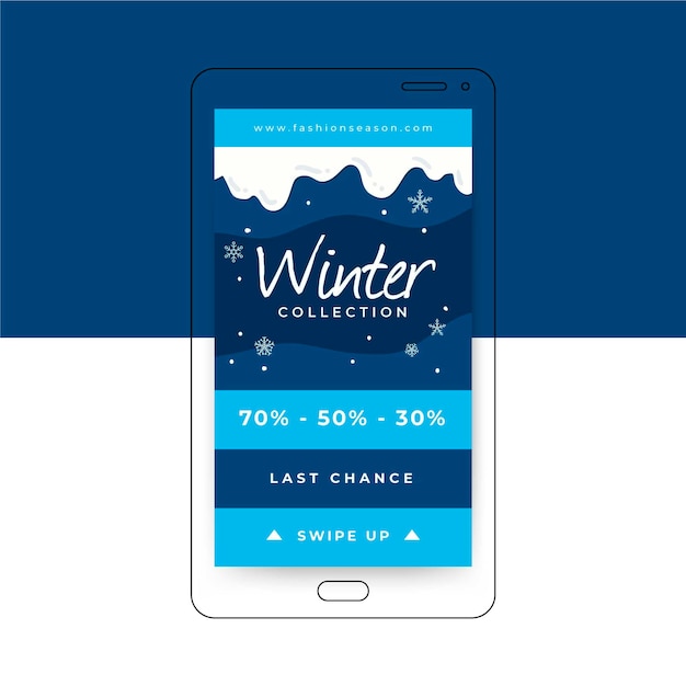 Winter instagram story template