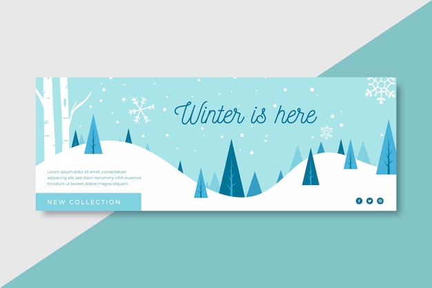 Winter is here facebook cover template