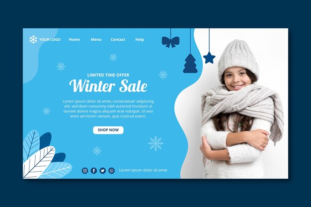 Winter landing page template