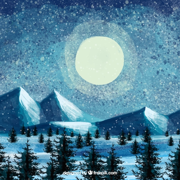 Free Vector winter landscape background