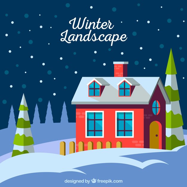 Winter landscape background