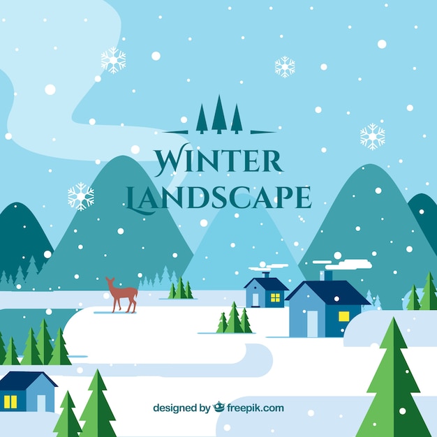 Winter landscape background