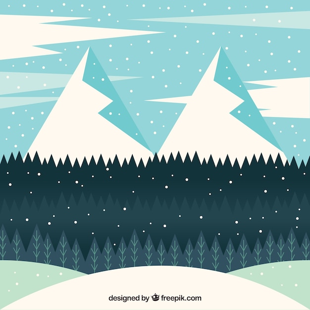 Free Vector winter landscape background