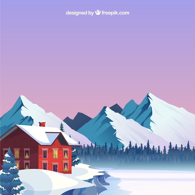 Winter landscape background