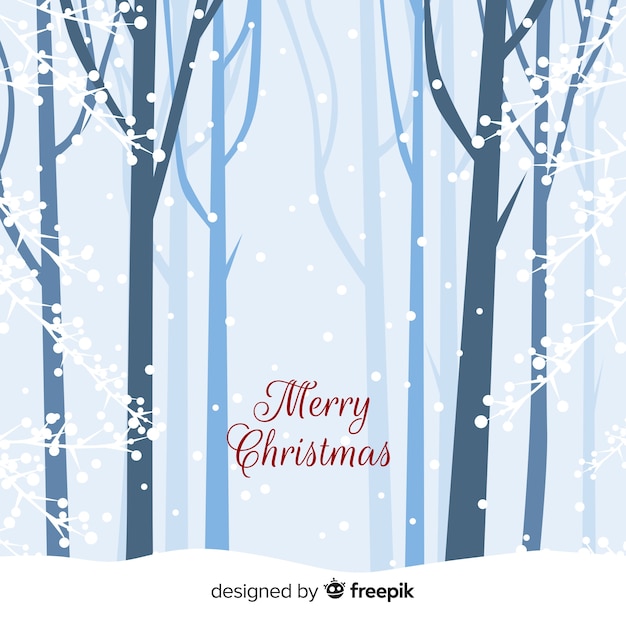 Free vector winter landscape background