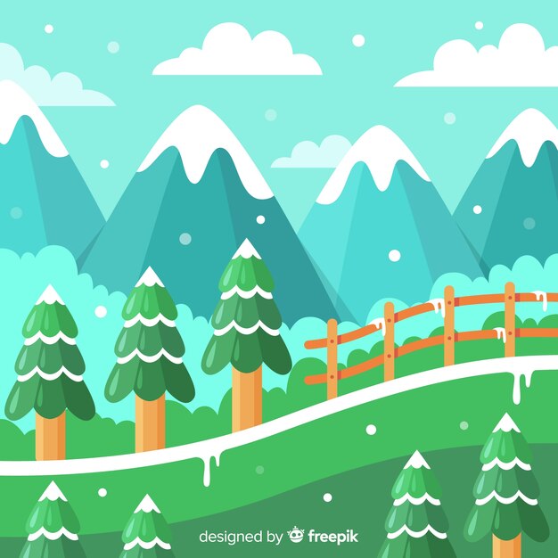 Winter landscape background